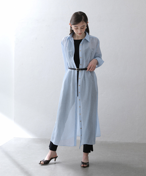 La TOTALITE（ラトータリテ）の「【洗える】タックシャツワンピース（シャツワンピース・レディース・ベージュ/ネイビー/ブルー・36/38）」の20枚目の写真