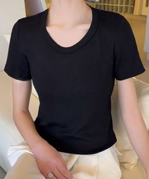 クルーネックレーヨンTシャツ