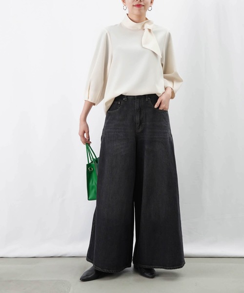 LUCA/LADY LUCK LUCA(ルカ/レディラックルカ)の「LC/LLL ボウタイ袖口タックブラウス(シャツ/ブラウス・レディース・ネイビー/アイボリー/グレー・FREE)」の6枚目の写真