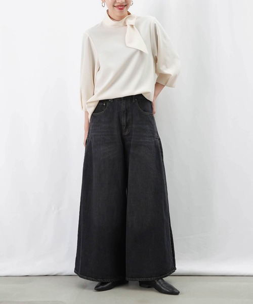 LUCA/LADY LUCK LUCA(ルカ/レディラックルカ)の「LC/LLL ボウタイ袖口タックブラウス(シャツ/ブラウス・レディース・ネイビー/アイボリー/グレー・FREE)」の4枚目の写真