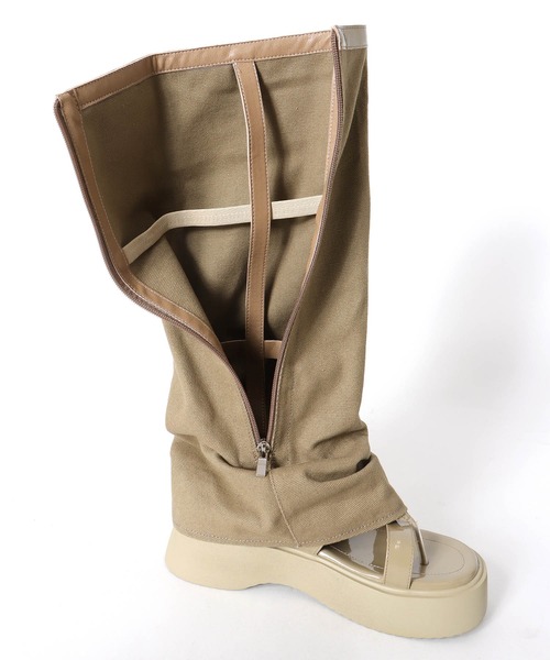 Three Four Time（ｽﾘｰﾌｫｰﾀｲﾑ）の「厚底ブーツサンダル（サンダル・レディース・カーキ/ブラック・37/38）」の8枚目の写真