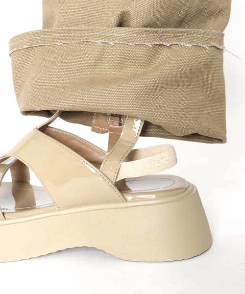 Three Four Time（ｽﾘｰﾌｫｰﾀｲﾑ）の「厚底ブーツサンダル（サンダル・レディース・カーキ/ブラック・37/38）」の6枚目の写真