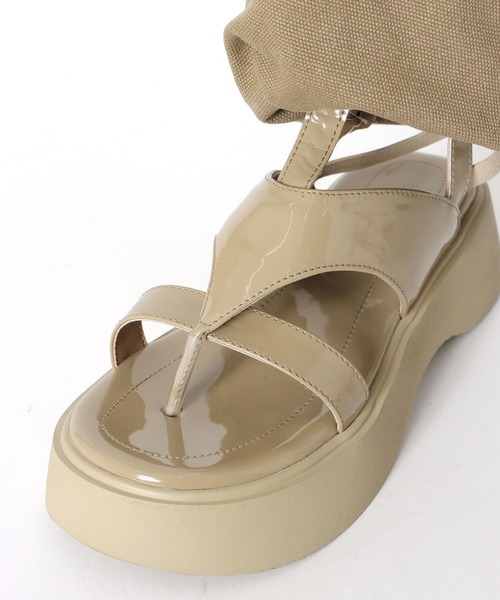 Three Four Time（ｽﾘｰﾌｫｰﾀｲﾑ）の「厚底ブーツサンダル（サンダル・レディース・カーキ/ブラック・37/38）」の5枚目の写真