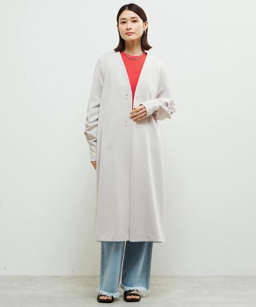 SOFFITTO（ソフィット）の「《定番》ノーカラータックスリーブコート（その他アウター・レディース・ブラック/ライトグレー・FREE）」の11枚目の写真