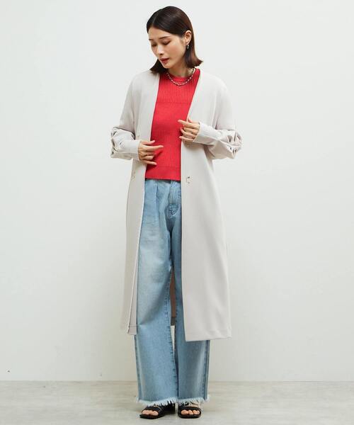 SOFFITTO（ソフィット）の「《定番》ノーカラータックスリーブコート（その他アウター・レディース・ブラック/ライトグレー・FREE）」の12枚目の写真