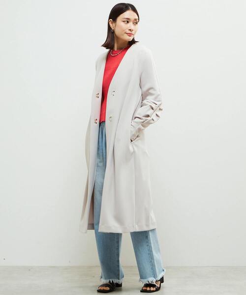 SOFFITTO（ソフィット）の「《定番》ノーカラータックスリーブコート（その他アウター・レディース・ブラック/ライトグレー・FREE）」の13枚目の写真