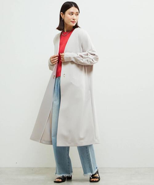 SOFFITTO（ソフィット）の「《定番》ノーカラータックスリーブコート（その他アウター・レディース・ブラック/ライトグレー・FREE）」の14枚目の写真