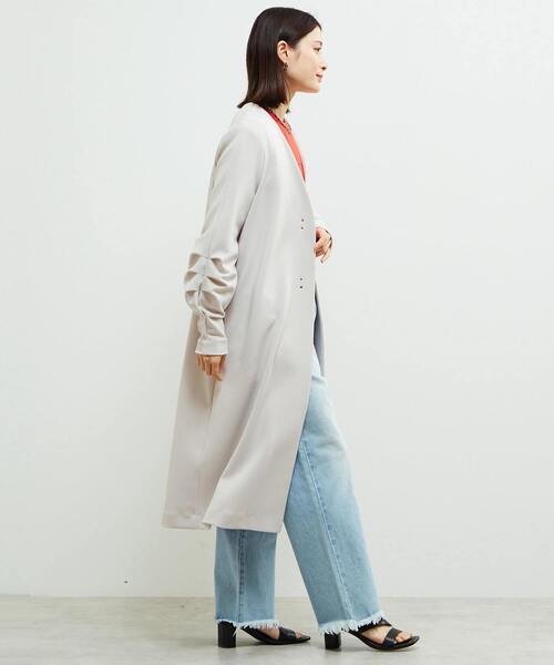 SOFFITTO（ソフィット）の「《定番》ノーカラータックスリーブコート（その他アウター・レディース・ブラック/ライトグレー・FREE）」の17枚目の写真