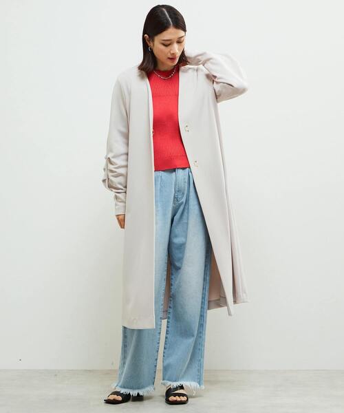 SOFFITTO（ソフィット）の「《定番》ノーカラータックスリーブコート（その他アウター・レディース・ブラック/ライトグレー・FREE）」の18枚目の写真