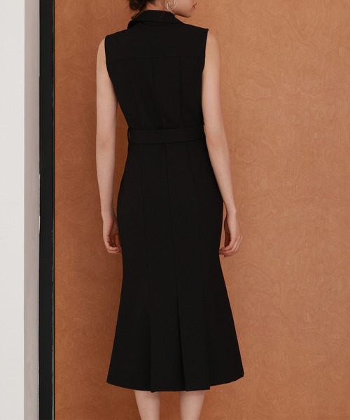 SAISON DE PAPILLON（セゾンドパピヨン）の「【高評価】ノースリーブマーメイドトレンチ風ワンピース（ワンピース・レディース・ブラック/ダークベージュ・L/M/S）」の16枚目の写真