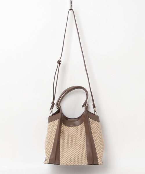 artemis by DIANA(アルテミスバイダイアナ)の「2WAY ラフィア風素材ショルダーストラップ付きハンドバッグ(ハンドバッグ・レディース・ブラック/ベージュ/ホワイト・FREE)」の12枚目の写真