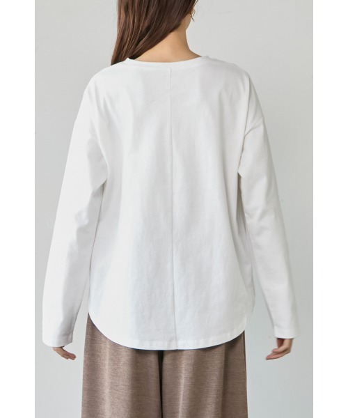 M.deux(エムドゥ)の「◎箔プリントロンT◎(Tシャツ/カットソー・レディース・オフホワイト/ブラック・MEDIUM)」の8枚目の写真