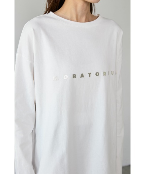 M.deux(エムドゥ)の「◎箔プリントロンT◎(Tシャツ/カットソー・レディース・オフホワイト/ブラック・MEDIUM)」の9枚目の写真
