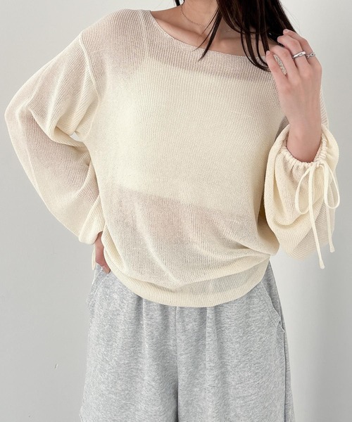 Heather(ヘザー)の「スパンコールメッシュニット 326336(ニット/セーター・レディース・アイボリー/ブルー/ピンク・FREE)」の5枚目の写真