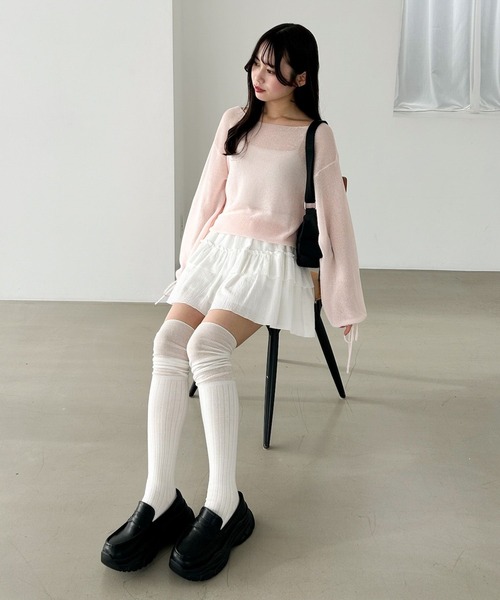 Heather(ヘザー)の「スパンコールメッシュニット 326336(ニット/セーター・レディース・アイボリー/ブルー/ピンク・FREE)」の12枚目の写真