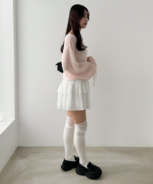 Heather(ヘザー)の「スパンコールメッシュニット 326336(ニット/セーター・レディース・アイボリー/ブルー/ピンク・FREE)」の19枚目の写真