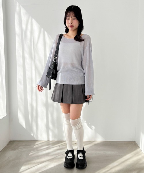 Heather(ヘザー)の「スパンコールメッシュニット 326336(ニット/セーター・レディース・アイボリー/ブルー/ピンク・FREE)」の22枚目の写真