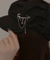 TONE SELECT GOODS（トーンセレクトグッズ）の「【resonance】《ユニセックス/男女兼用》シルバーデザイン チェーン ピンブローチ【マルチウェイ】（ブローチ/コサージュ）」