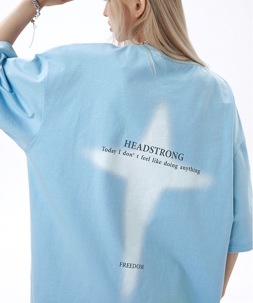 JOHNNY WOLF(ジョニーウルフ)の「HEINESEN オーバーサイズ クロスプリント ヘビーウェイトコットン Tシャツ(Tシャツ/カットソー・メンズ・ブルー/ブラック/ホワイト・S/M/L)」の19枚目の写真