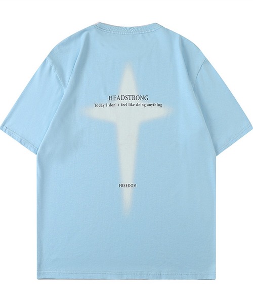JOHNNY WOLF(ジョニーウルフ)の「HEINESEN オーバーサイズ クロスプリント ヘビーウェイトコットン Tシャツ(Tシャツ/カットソー・メンズ・ブルー/ブラック/ホワイト・S/M/L)」の22枚目の写真