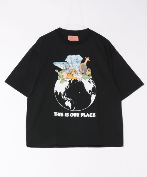 CORISCO(コリスコ)の「アニマル地球柄Tシャツ(M1)(Tシャツ/カットソー・メンズ・チャコールグレー/ブラック/ホワイト/オートミール・X-LARGE/LARGE/MEDIUM)」の11枚目の写真