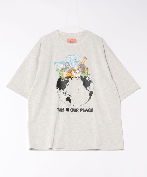 CORISCO(コリスコ)の「アニマル地球柄Tシャツ(M1)(Tシャツ/カットソー・メンズ・チャコールグレー/ブラック/ホワイト/オートミール・X-LARGE/LARGE/MEDIUM)」の17枚目の写真