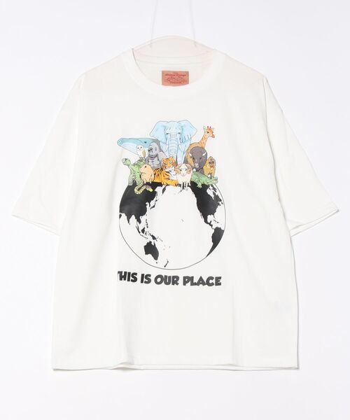 CORISCO(コリスコ)の「アニマル地球柄Tシャツ(M1)(Tシャツ/カットソー・メンズ・チャコールグレー/ブラック/ホワイト/オートミール・X-LARGE/LARGE/MEDIUM)」の8枚目の写真