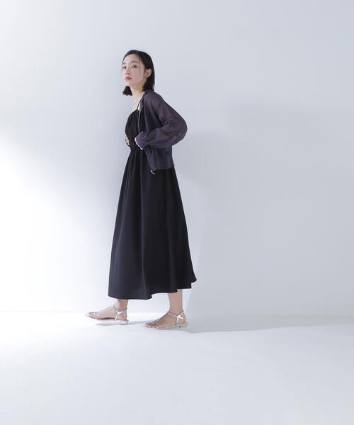 NATURAL BEAUTY BASIC（ナチュラルビューティーベーシック）の「◇シアージップパーカー（カーディガン/ボレロ・レディース・オフホワイト/チャコールグレー/グレー・FREE）」の18枚目の写真