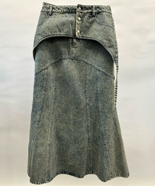 SOLA(ソラ)の「レイヤードブリーチロングスカート【9een21】(スカート・レディース・ブラウン/インディゴブルー・SMALL/MEDIUM)」の6枚目の写真