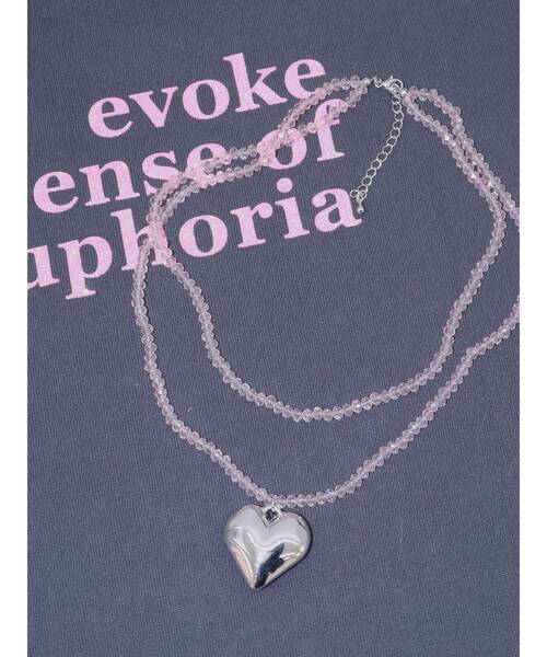 jouetie（ジュエティ）の「レイヤードビーズネックレス（ネックレス・レディース・クリア/ピンク・FREE）」の2枚目の写真