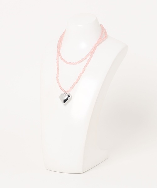 jouetie（ジュエティ）の「レイヤードビーズネックレス（ネックレス・レディース・クリア/ピンク・FREE）」の4枚目の写真
