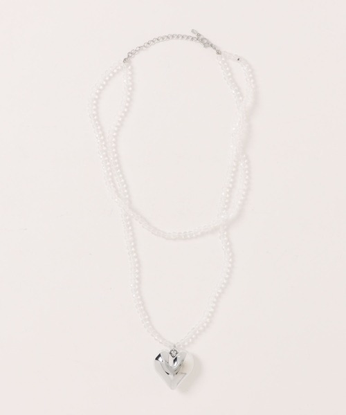 jouetie（ジュエティ）の「レイヤードビーズネックレス（ネックレス・レディース・クリア/ピンク・FREE）」の5枚目の写真