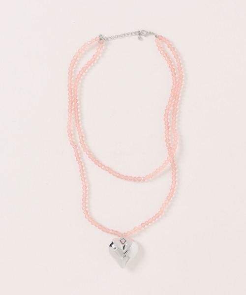 jouetie（ジュエティ）の「レイヤードビーズネックレス（ネックレス・レディース・クリア/ピンク・FREE）」の6枚目の写真