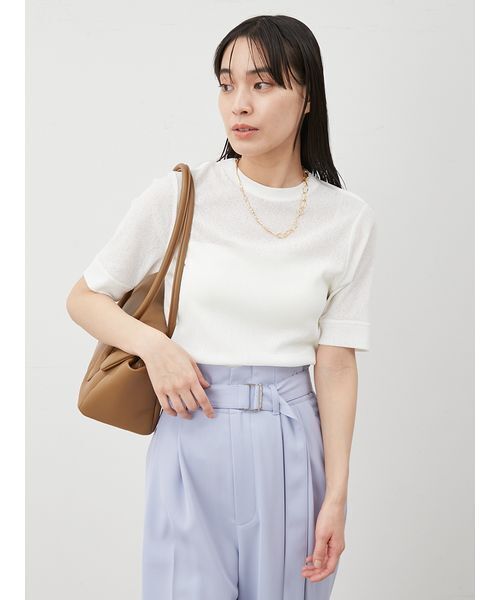 Mila Owen(ミラオーウェン)の「イージーケアレイヤード半袖カットトップス(Tシャツ/カットソー・レディース・ブラック/ダークブラウン/ライム/ホワイト・1/0)」の1枚目の写真