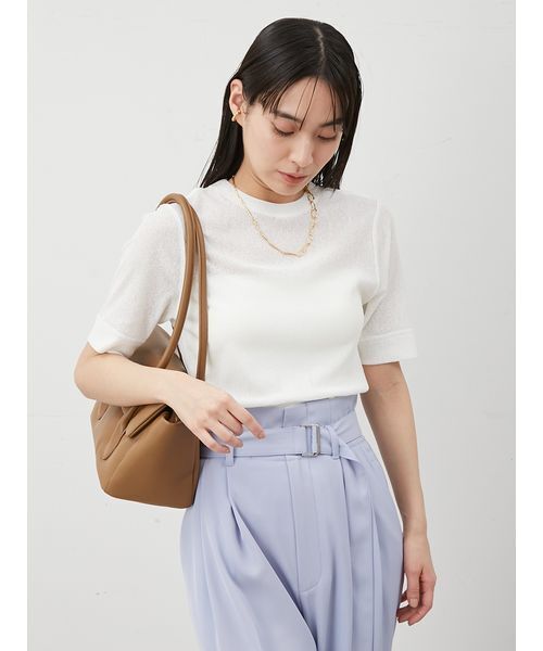 Mila Owen(ミラオーウェン)の「イージーケアレイヤード半袖カットトップス(Tシャツ/カットソー・レディース・ブラック/ダークブラウン/ライム/ホワイト・1/0)」の15枚目の写真