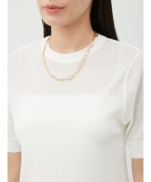 Mila Owen(ミラオーウェン)の「イージーケアレイヤード半袖カットトップス(Tシャツ/カットソー・レディース・ブラック/ダークブラウン/ライム/ホワイト・1/0)」の6枚目の写真