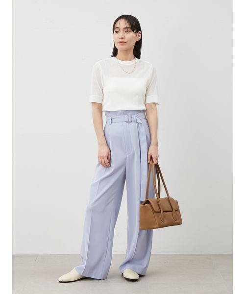 Mila Owen(ミラオーウェン)の「イージーケアレイヤード半袖カットトップス(Tシャツ/カットソー・レディース・ブラック/ダークブラウン/ライム/ホワイト・1/0)」の9枚目の写真