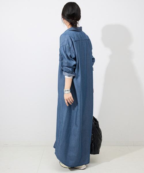 SLOBE IENA（スローブイエナ）の「デニムライクシャツワンピース