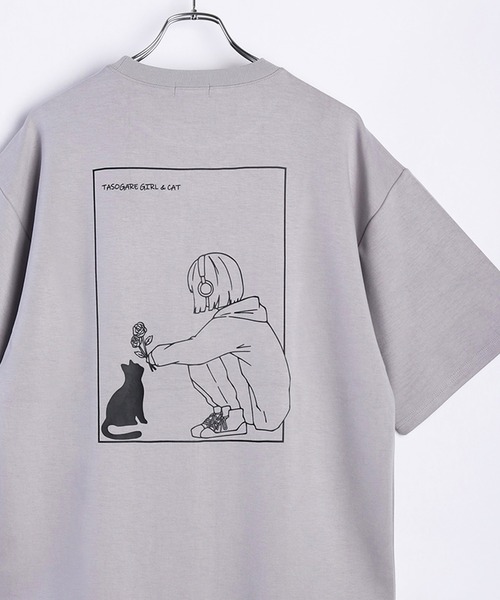 WESTSEA（ウエストシー）の「TASOGARE GIRL ポンチ 半袖TEE 接触冷感（Tシャツ/カットソー・メンズ・ホワイト/ライトグレー/ブラック/ホワイト系その他/ブラック系その他/グレイッシュベージュ・M/L）」の5枚目の写真