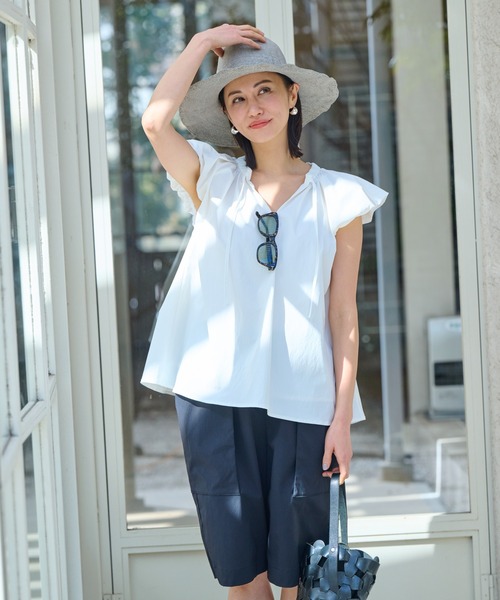 ever closet(エバークローゼット)の「パフスリーブブラウス(シャツ/ブラウス・レディース・ホワイト/ブラック・FREE)」の4枚目の写真