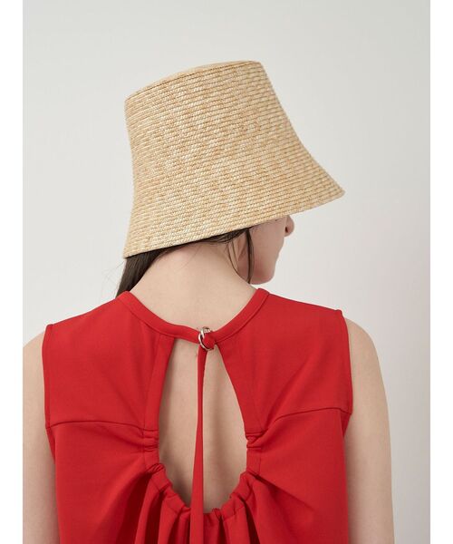 ELENDEEK（エレンディーク）の「ストローブレードハット（ハット・レディース・ベージュ/ブラック・FREE）」の2枚目の写真