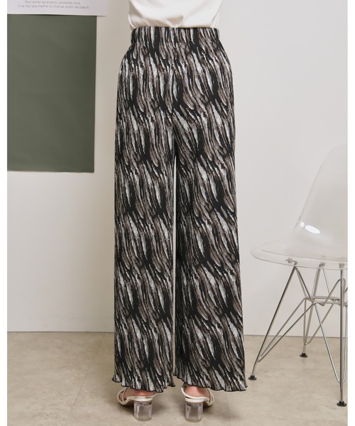 palm RICHE(ポームリシュ)の「ぼかし柄ワッシャープリーツリラックスパンツ(その他パンツ・レディース・グレー/ブラック・M)」の21枚目の写真