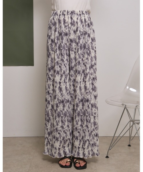 palm RICHE(ポームリシュ)の「ぼかし柄ワッシャープリーツリラックスパンツ(その他パンツ・レディース・グレー/ブラック・M)」の7枚目の写真