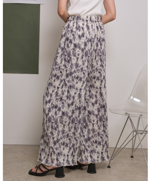 palm RICHE(ポームリシュ)の「ぼかし柄ワッシャープリーツリラックスパンツ(その他パンツ・レディース・グレー/ブラック・M)」の9枚目の写真