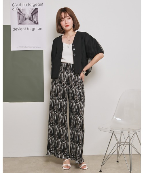 palm RICHE(ポームリシュ)の「ぼかし柄ワッシャープリーツリラックスパンツ(その他パンツ・レディース・グレー/ブラック・M)」の16枚目の写真