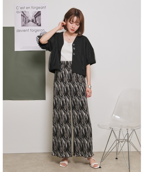 palm RICHE(ポームリシュ)の「ぼかし柄ワッシャープリーツリラックスパンツ(その他パンツ・レディース・グレー/ブラック・M)」の19枚目の写真