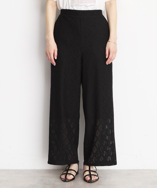 THE SHOP TK (ザ ショップ ティーケー )の「レースワイドパンツ【洗濯機OK】(その他パンツ・レディース・ブラック/オフホワイト・13/12)」の13枚目の写真