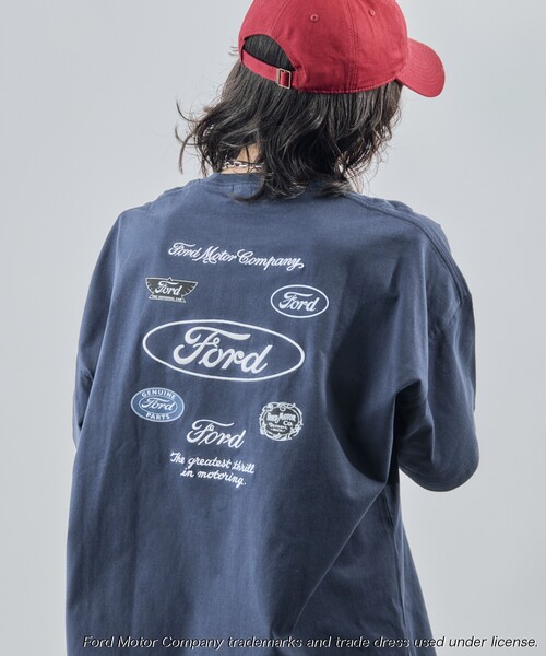 PUBLUX(パブリュクス)の「PUBLUX/パブリュクス 別注 Ford バックロゴ刺繍プリントTシャツ(限定展開)(UNISEX)(Tシャツ/カットソー・メンズ・ホワイト/ピンク/ネイビー・SMALL/MEDIUM/LARGE)」の20枚目の写真