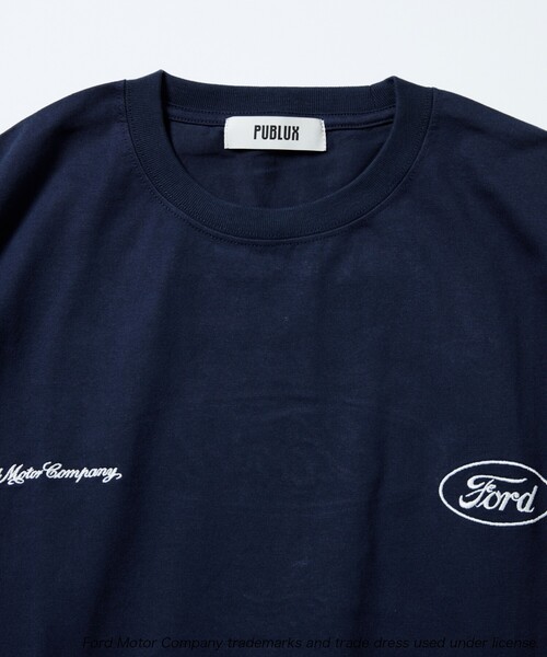 PUBLUX(パブリュクス)の「PUBLUX/パブリュクス 別注 Ford バックロゴ刺繍プリントTシャツ(限定展開)(UNISEX)(Tシャツ/カットソー・メンズ・ホワイト/ピンク/ネイビー・SMALL/MEDIUM/LARGE)」の19枚目の写真