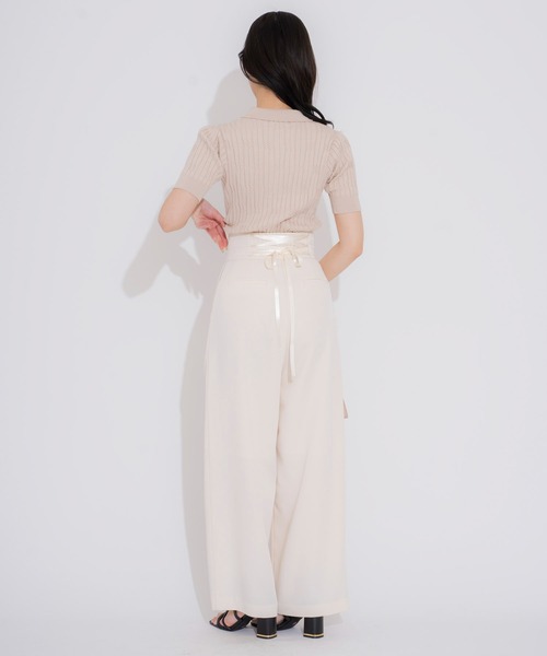 NOELA（ノエラ）の「ワイドストレートタックパンツ（その他パンツ・レディース・カーキ/オフホワイト/ベージュ・S/M）」の7枚目の写真